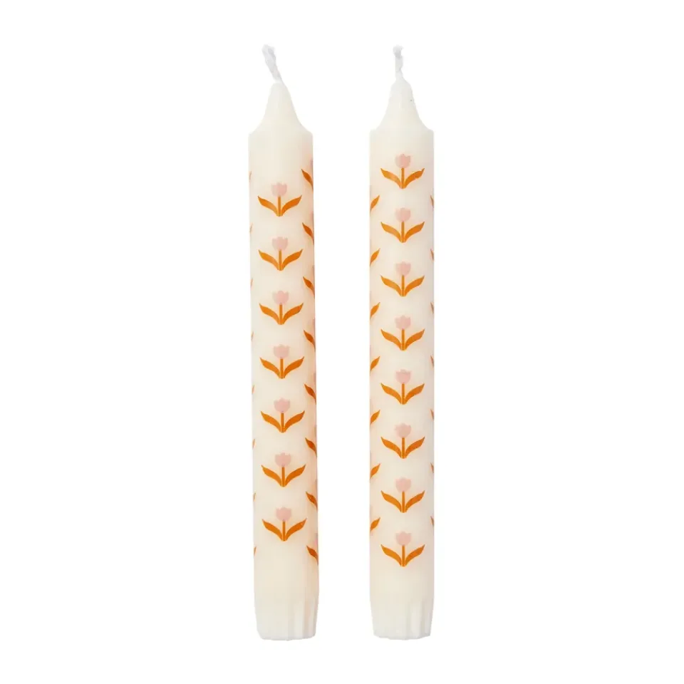 Broste Copenhagen Kynttilät^Tulip kynttilä 2-pack, Valkoinen soft pink