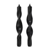 Broste Copenhagen Kynttilät^Twist twisted candles kierretty kynttilä 23 cm 2-pakkaus, Simply black