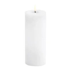 Uyuni Lighting Led-Kynttilät^Uyuni LED pöytäkynttilänjalka melted, Valkoinen rustiikki, Ø7,8x20 cm