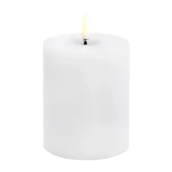 Uyuni Lighting Led-Kynttilät^Uyuni LED pöytäkynttilänjalka melted, Valkoinen rustiikki, Ø7,8x10 cm