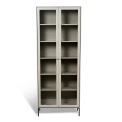 Mavis Kaapit & Vitriinit^Volt vitriinikaappi 190 cm beige, Yksityiskohdat musta