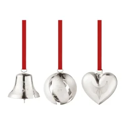 Georg Jensen Joulukoristeet^Vuoden 2024 lahjasetti 3 osaa, Palladiumpäällystetty